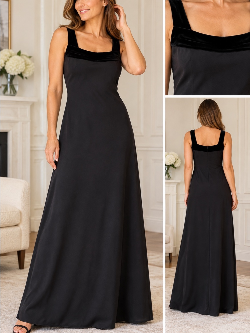 Vintage Ralph Lauren Velvet Silk Blend Maxi Gown 8